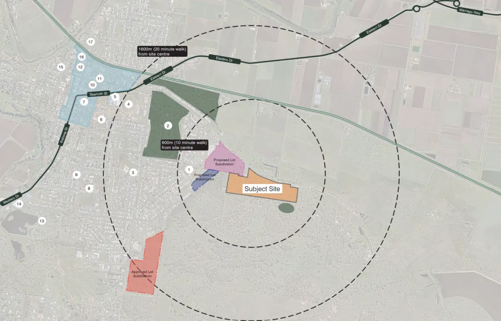 Site plan showing the Solara Estate site on Golf Links Drive, Gatton, and its surrounds