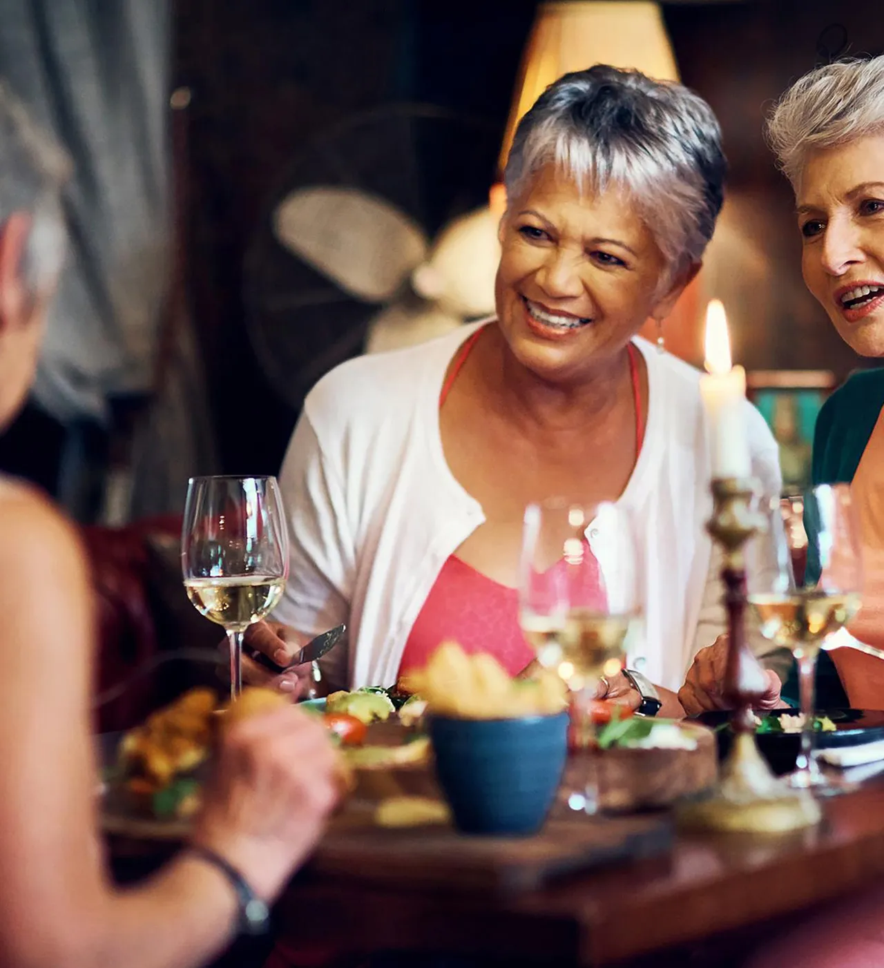 Residents enjoying lunch together